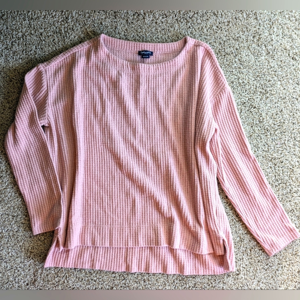 Dusty rose waffle knit sweater